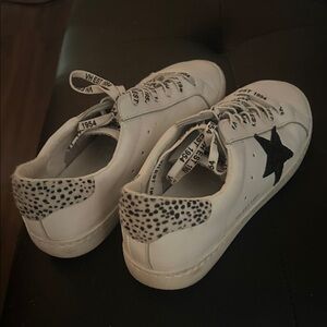 Vintage Havana Carla White Cheetah. White Sneakers with Animal Print